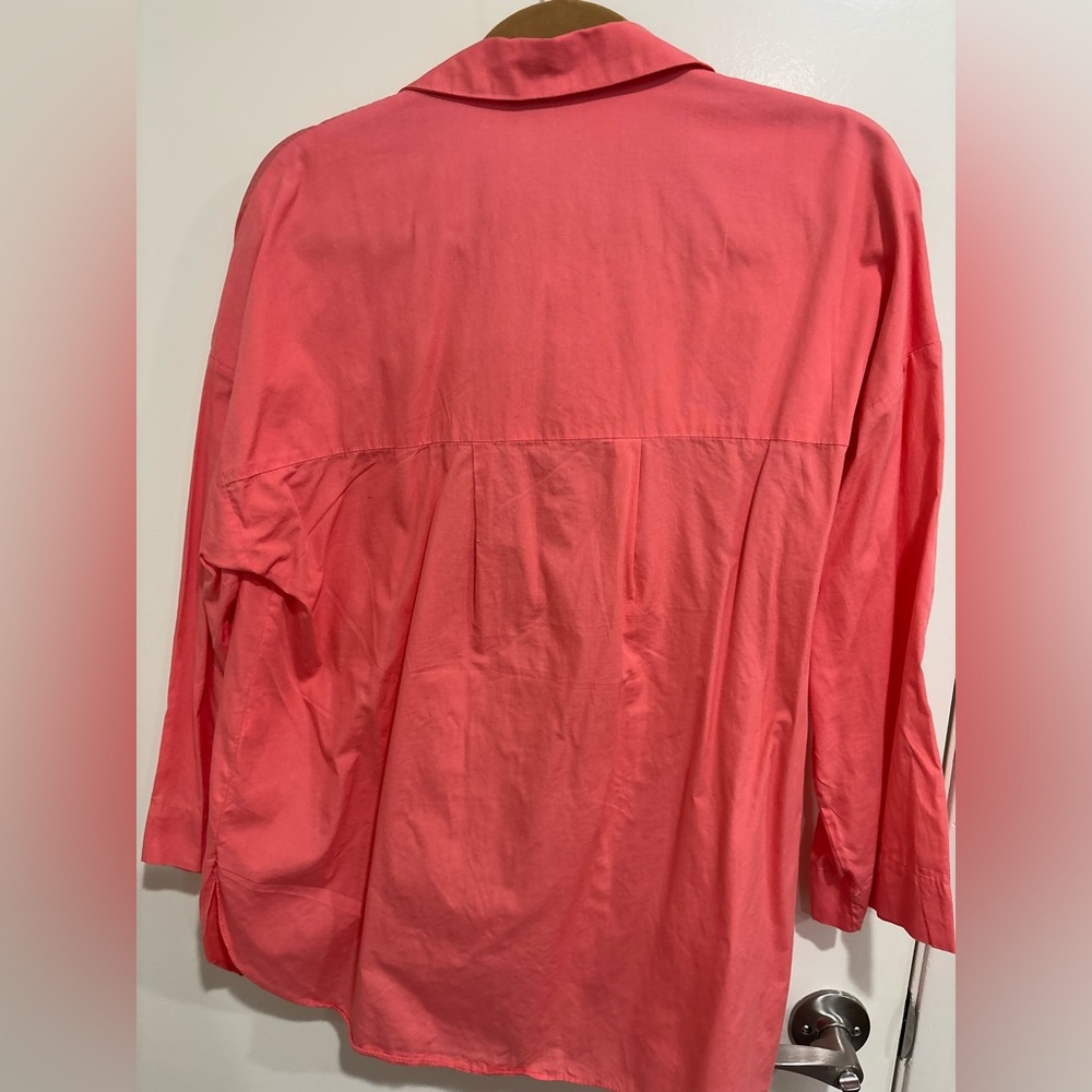 Zara Oversized Pink Button-Up Shirt, Medium - Picture 5 of 7